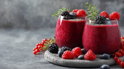 Refreshing berry smoothies kitchen food photography bright setting close-up healthy lifestyle