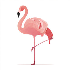 Fototapeta premium flat vector flamingo standing