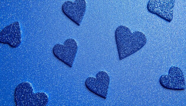 SFONDO BLU SCINTILLANTE CON CUORI
