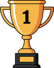 Golden trophy with number 1 victory award
