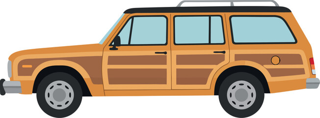 Vintage woodie station wagon car © Vector World