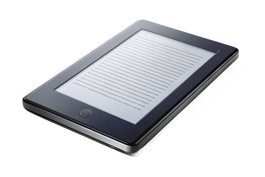 Modern e reader displaying text on a dark background