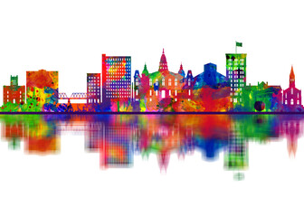 Obraz premium Lafayette Louisiana Skyline. Cityscape Skyscraper Buildings Landscape City Downtown Abstract Landmarks Travel Art