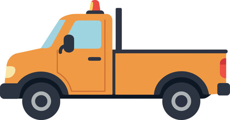 Fototapeta premium Yellow pickup truck with beacon light
