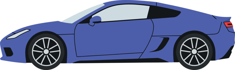 Sleek blue sports car modern automotive design