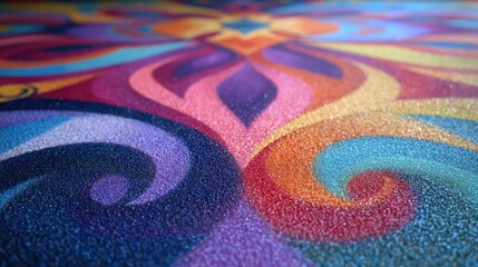 Colorful glitter art design psychedelic pattern texture