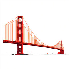 Fototapeta premium flat vector Golden Gate Bridge