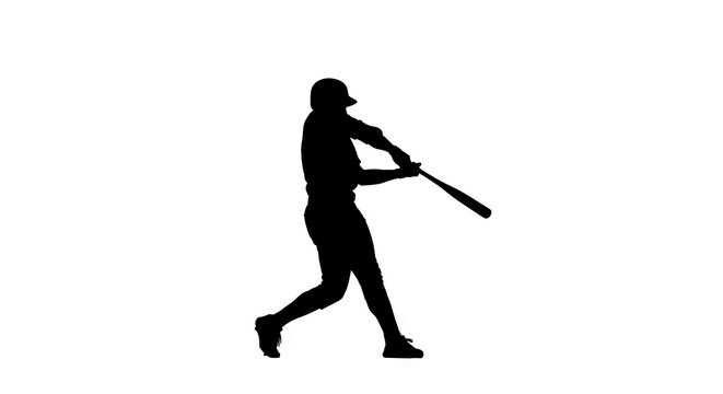 Baseball player silhouette batting