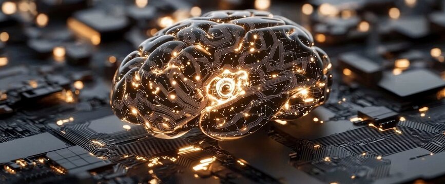 This image conveys the connection between the human mind and financial technology in the stock market.