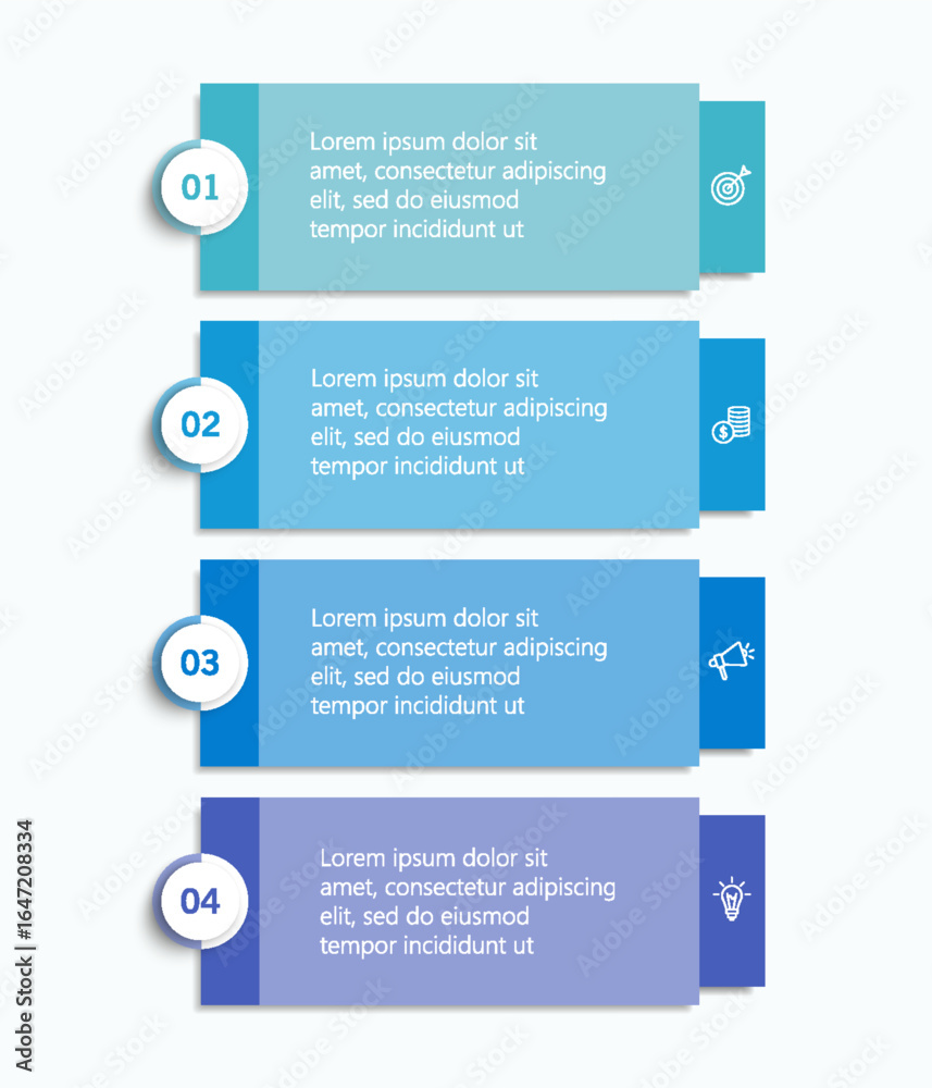 Wall mural business infographic template with 4 options, workflow, process chart. can be used for workflow layo