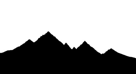 Black silhouette mountain range