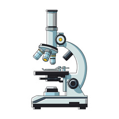 microscope on white background