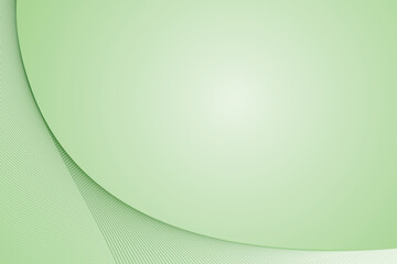 Green abstract wave background with curved lines