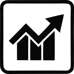 Icon representing upward financial growth and positive market trends with a bold arrow indicating progress and success