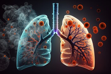 Human Lung model illness, Lung cancer and lung disease, Generative AI