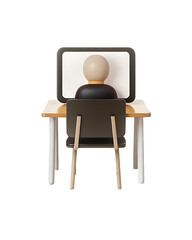 Fototapeta premium Person working on computer at desk, modern remote work setup
