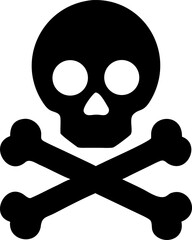 Classic skull and crossbones pirate danger symbol silhouette