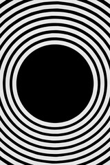 Obraz premium Abstract silver grey circles rotating in the center on black vertical background. Design for wallpaper, cover, banner, template, frame, print, decoration, etc.