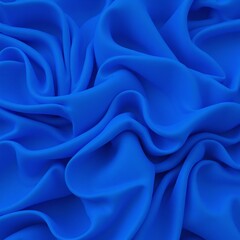 Obraz premium Ok 3D render of an abstract fashion background featuring blue wavy ribbons and folded cloth in macro detail