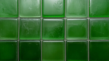 Green tile floor with a green background