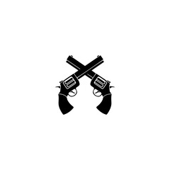 Naklejka premium Pistol icon flat vector design. 