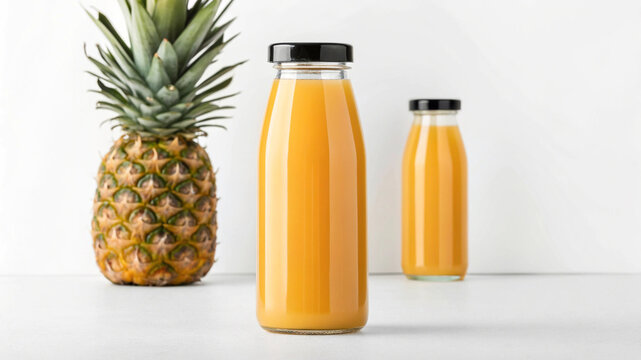 Pineapple Juice Bottles – Fresh Drink, Tropical Juice, Organic Beverage, Fruit Juice, Wellness Drink, Pineapple Fruit, Healthy Beverage, Juice Bottle Packaging, Juice Concept, Natural Drink, Refreshin