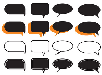 Black speech bubble collection. Set of speech bubble. Speech bubble comic 