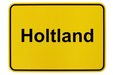 Illustration eines Ortsschildes der Gemeinde Holtland in Niedersachsen	