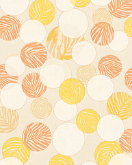 Colorful abstract circles featuring leaf patterns on a light background, suitable for modern decor and design