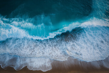 Fototapeta premium Powerful waves of the sea with white foam