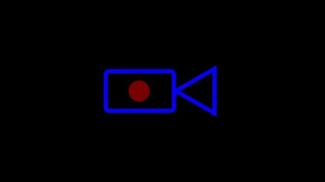 blue color video recording icon animation .