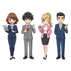 Set of Business man character design. Cartoon illustration.