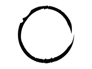Grunge circle made of black paint. Grunge oval shape made for your project.