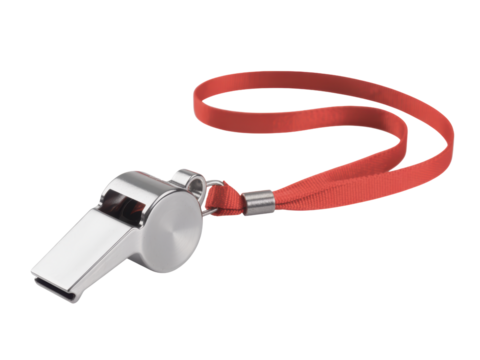 Silver Whistle with Red Lanyard
