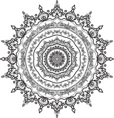 ornamental round frame with floral elements