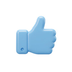 Fototapeta premium Get positive feedback with this modern 3D blue thumbs up icon for approval and success