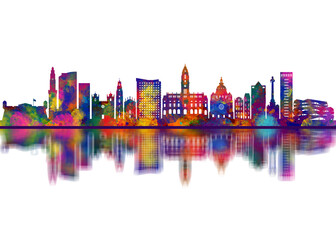Obraz premium Porto Portugal Skyline. Cityscape Skyscraper Buildings Landscape City Downtown Art