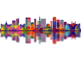 Fototapeta premium Pretoria South Africa Skyline. Cityscape Skyscraper Buildings Landscape City Downtown Art