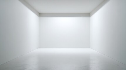 Empty White Room Interior Space Minimalist Design for Product Display