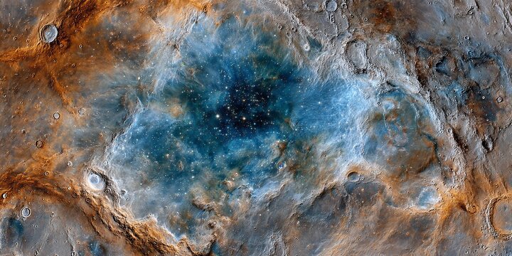 ASTRONOMIA, DETTAGLI DI SUPERFICIE LUNARE, TEXTURE SPAZIALE, COLORI INTENSI