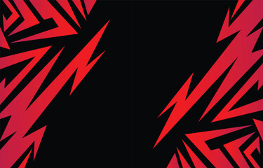 Abstract sporty red gradient background with jagged arrow line pattern and with some copy space area