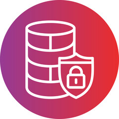Secure Database Vector Icon Style  