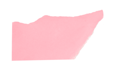 Pink torn paper isolated on transparent background