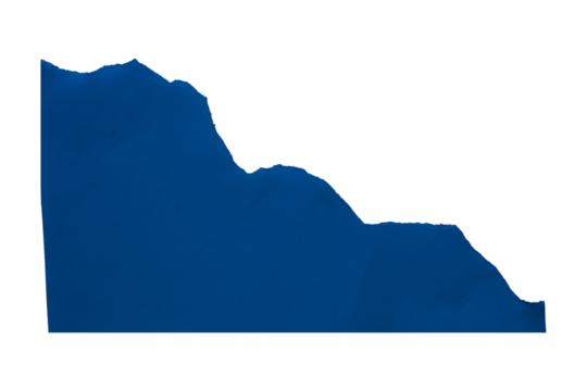 Blue torn paper isolated on transparent background