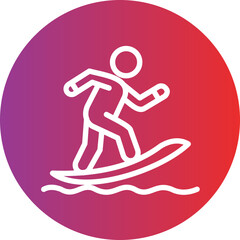 Surfing Vector Style Icon