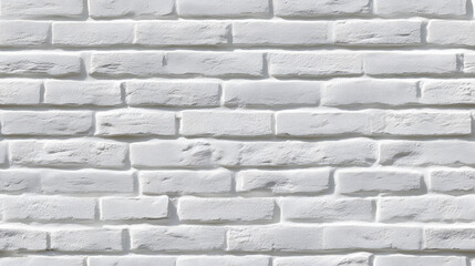 Fototapeta premium White brick wall seamless texture, representing clean modern background for design and decoration projects.