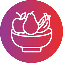 Fruit Bowl Vector Style Icon