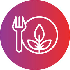 Fork and Leaf Vector Style Icon