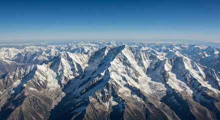 Gasherbrum III peak with surrounding glacier valleys