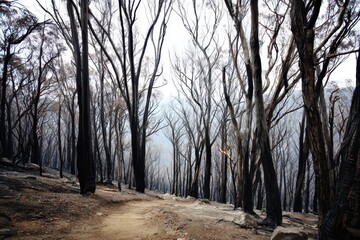 Australia Bush Fires. Forest Destruction and Climate Crisis in Snowy Mountains